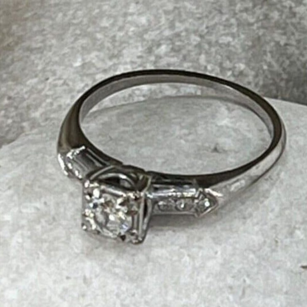 JABEL 18K WHITE GOLD DIAMONDS  RING SIZE 4.5 - Picture 9 of 10
